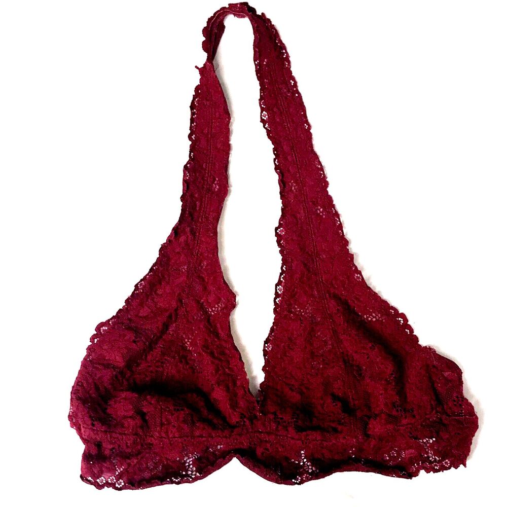 Xhilaration Halter Bralette Floral Lace Red M Bra Sexy Angel Ruffle Fairy Goth
